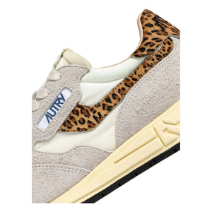 Autry - Reelwind Low Suede and Nylon Leopard Sneakers | Beige