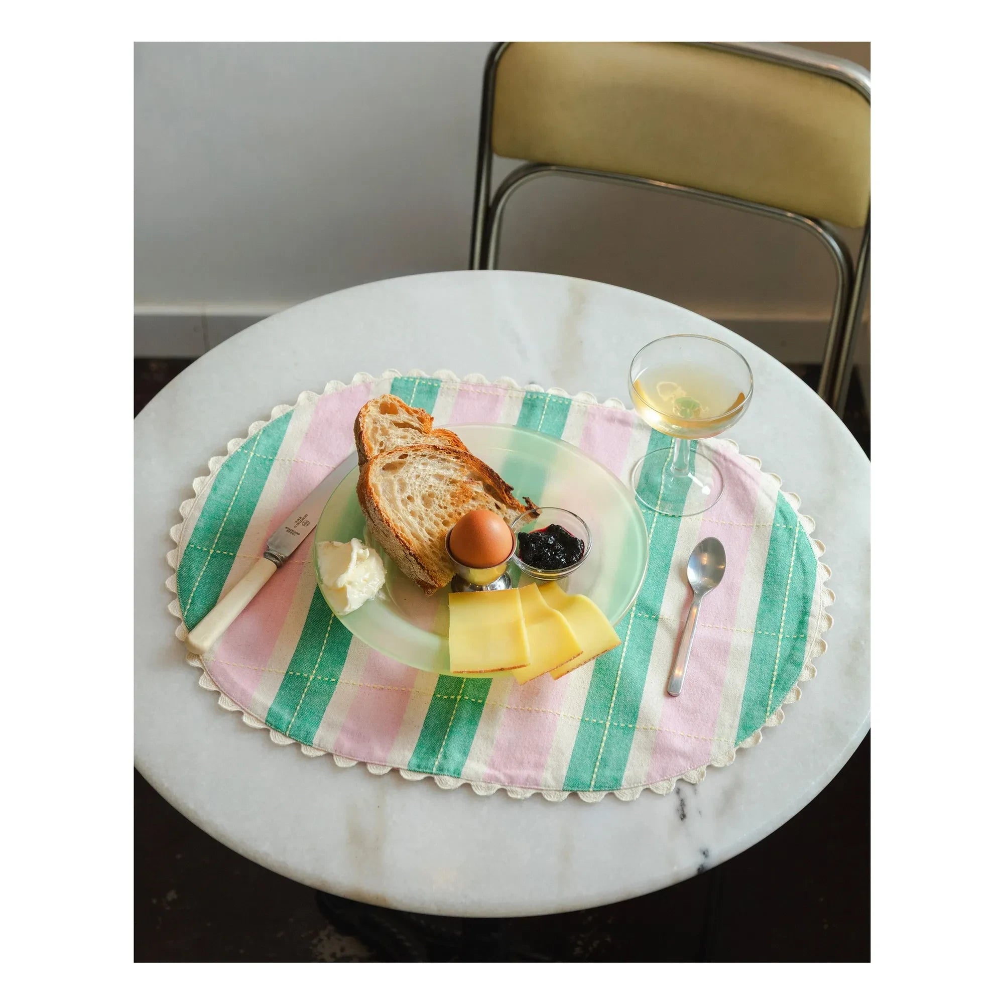 Tarta Gelatina - Organic Cotton American Tableware - Set of 2 | Green