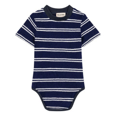 We Are Kids - Striped Organic Cotton Bodysuit | Navy