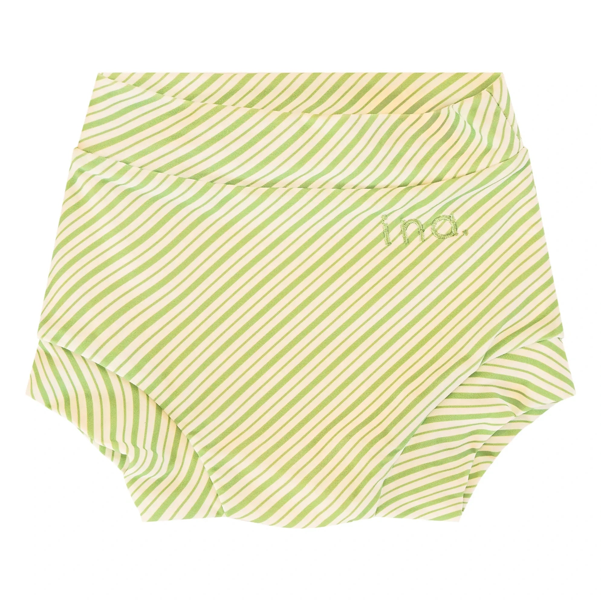 Ina Swim - Lumi Striped Swim Shorts | Green
