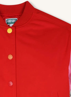 Kenzo - Bomber Rozetli İşlemeli Kenzo Flower | Kırmızı