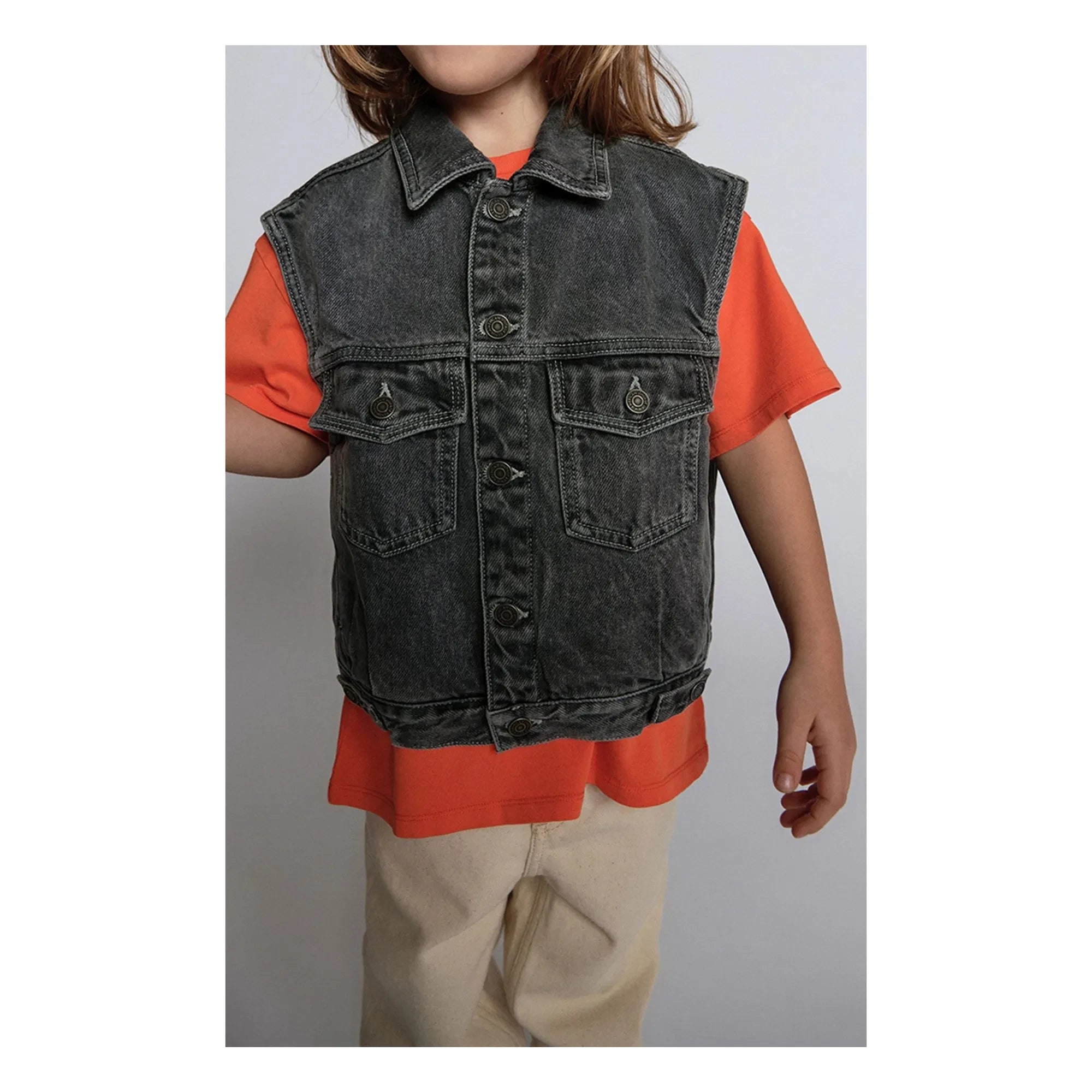 American Vintage - Yopday Sleeveless Denim Jacket | Gray