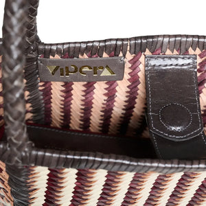 Vipera - Ruby Striped Leather Bag | Ivory