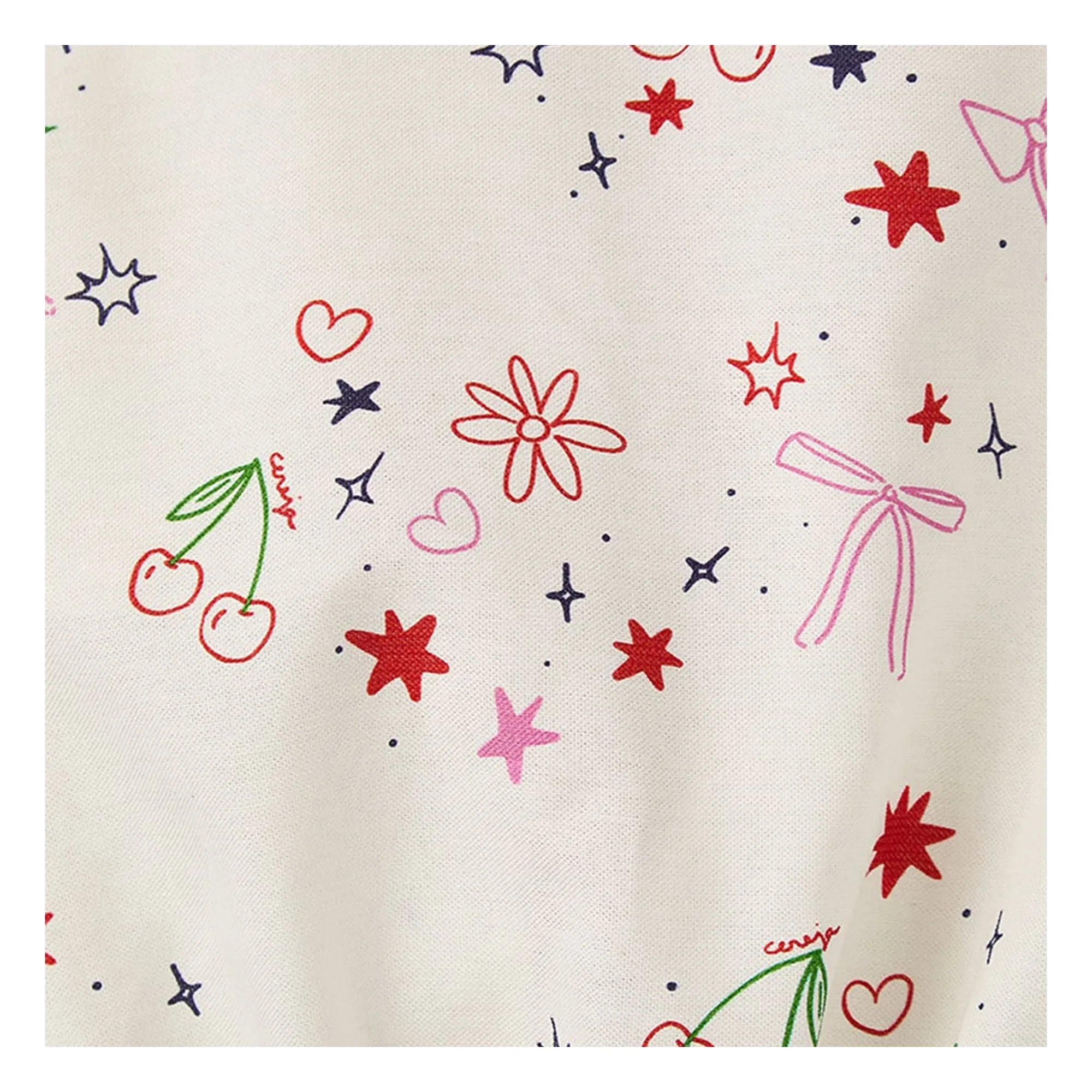 Fabula - Cherry Patterned Jumpsuit | White