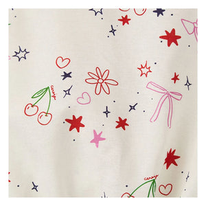 Fabula - Cherry Patterned Jumpsuit | White