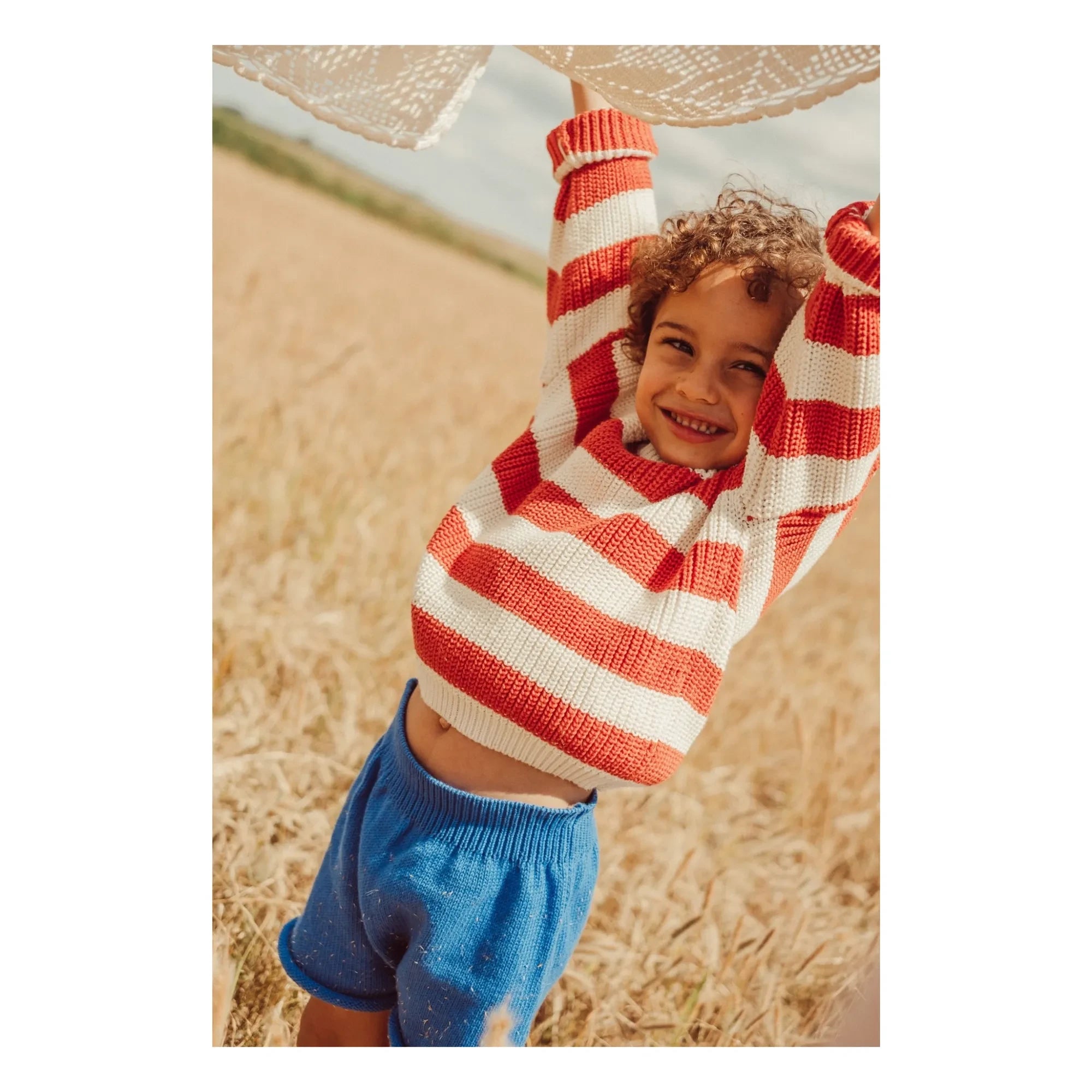 THE LiTTLE POETS - Jobim Organic Cotton Knit Shorts | Royal Blue