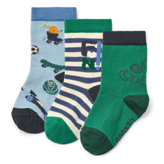 Liewood - Silas Animal Pattern Socks 3-Pack | Blue