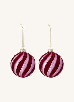 Bloomingville - Sayla Christmas Ornaments - Set of 2 | Red