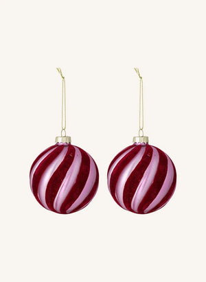 Bloomingville - Sayla Christmas Ornaments - Set of 2 | Red