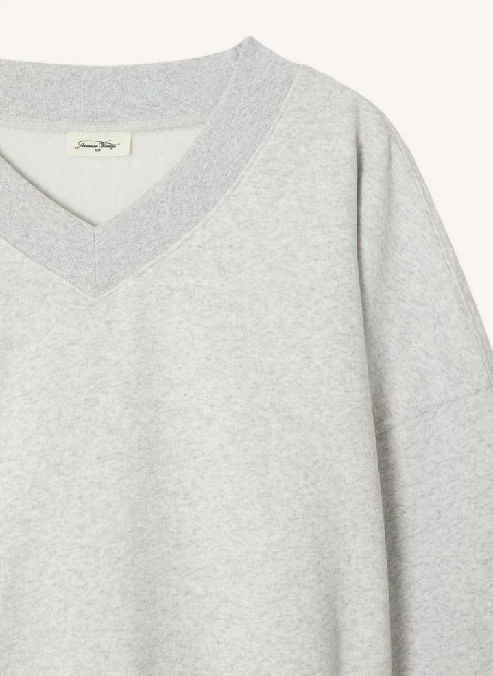 American Vintage - Baptown Pamuklu Sweatshirt | Gri melanj