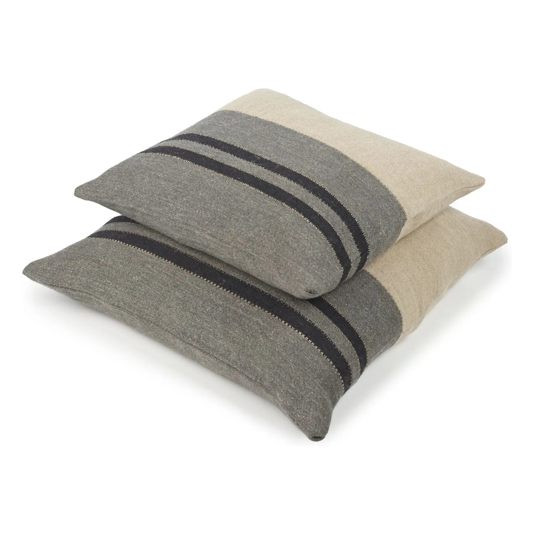 Libeco - Keten yastık kılıfı Black House Stripe | Carbon