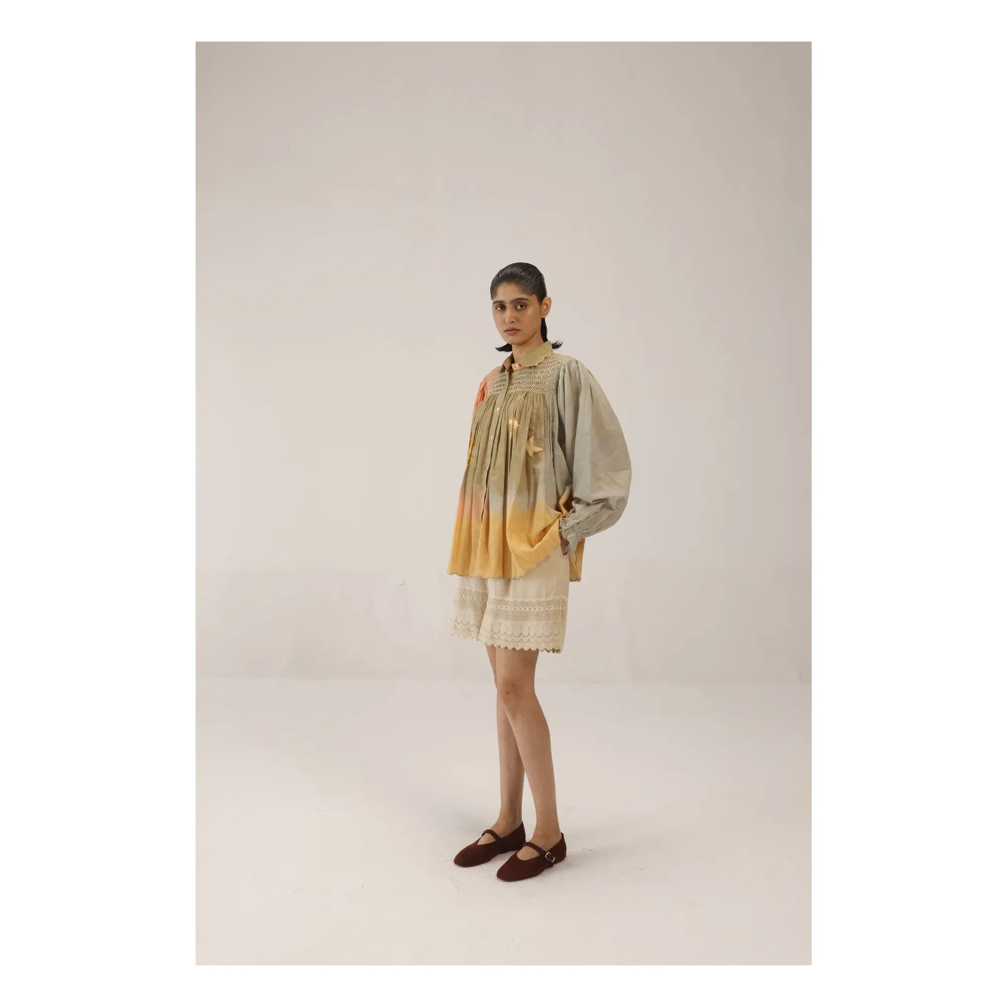 CORD - Judy Cotton Silk Blouse | Khaki