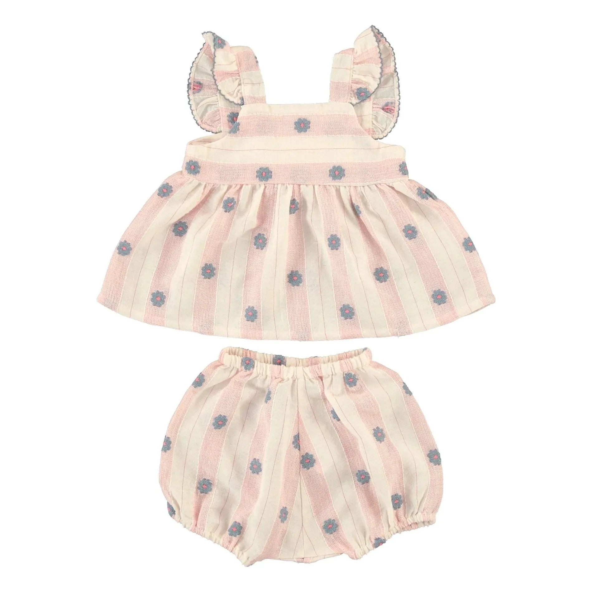Bebe Organic - Elwen Fleuri Top & Bloomer Set | Light Pink