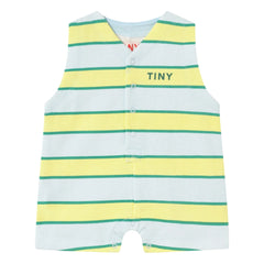 Tinycottons - Striped Organic Cotton Romper | Light Blue