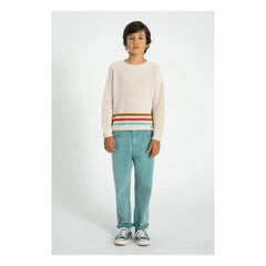 Piupiuchick - Striped Organic Cotton Sweater | Ecru