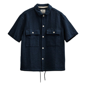 Anerkjendt - Akotto Seersucker Shirt | Dark Blue
