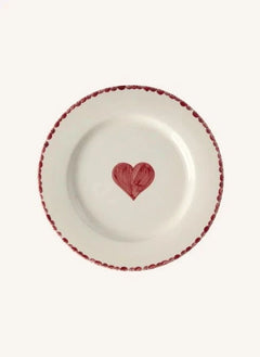 Rice - Heart Shaped Ceramic Plate | Red