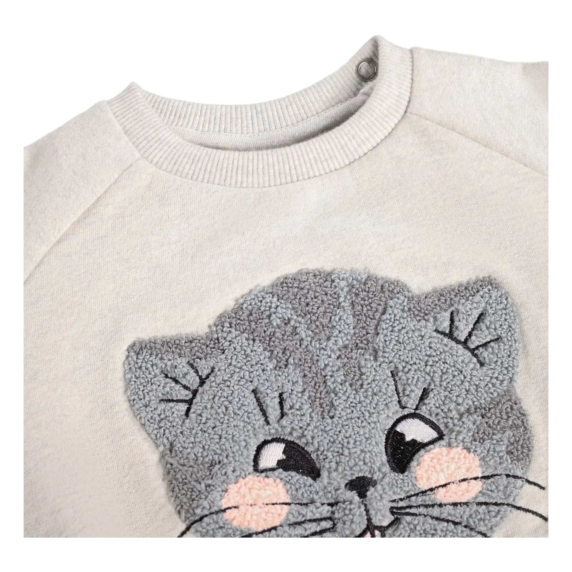 Molo - Disc Cat Organik Pamuk Kazak | Gri melanj