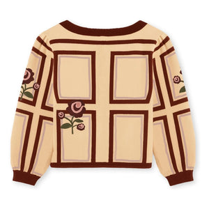 Fliink - Charlotte Flowers Organic Cotton Cardigan | Ecru