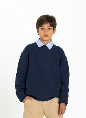 Smallable Kid - Matteo Wool Sweater | Indigo Blue