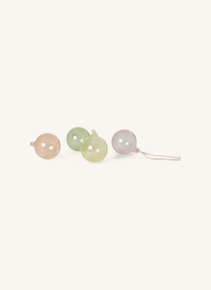 Ferm Living - Pastel Glass Christmas Ornaments - Set of 4
