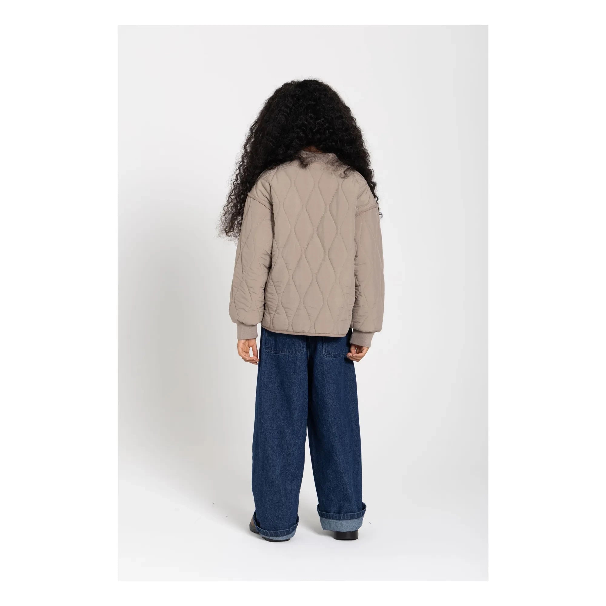 Smallable Kid - Wooly Quilted Bomber Jacket | Taupe Grey