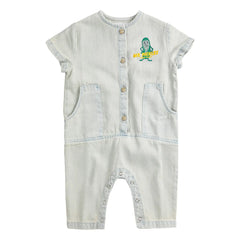 Bobo Choses - Organic Cotton Washed Denim Dungarees | Light Blue
