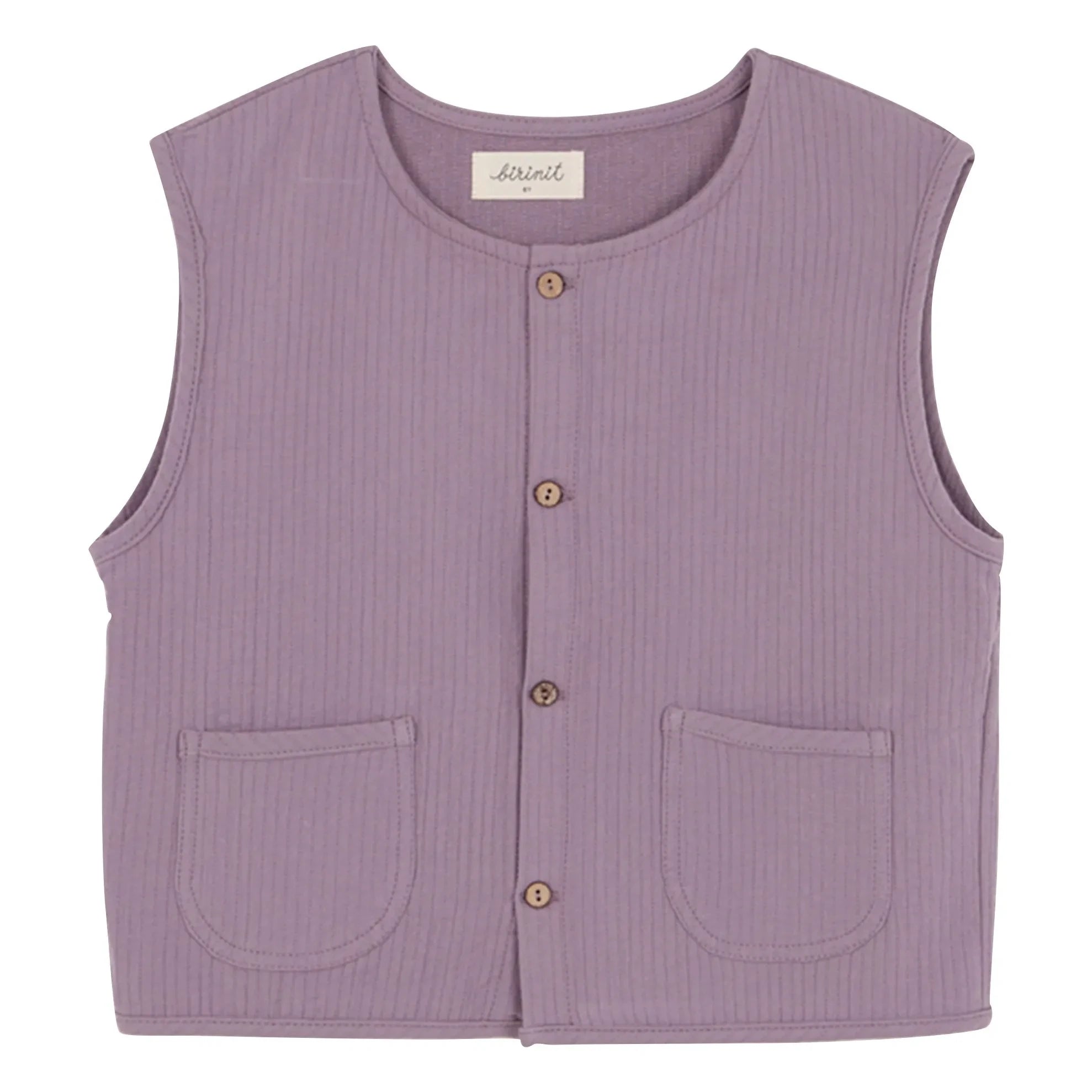 birinit - Vintage Cotton Sleeveless Jacket | Plum