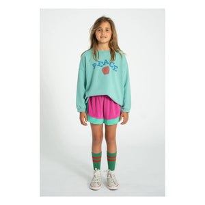 Piupiuchick - Peace Organic Cotton Sweatshirt | Turquoise