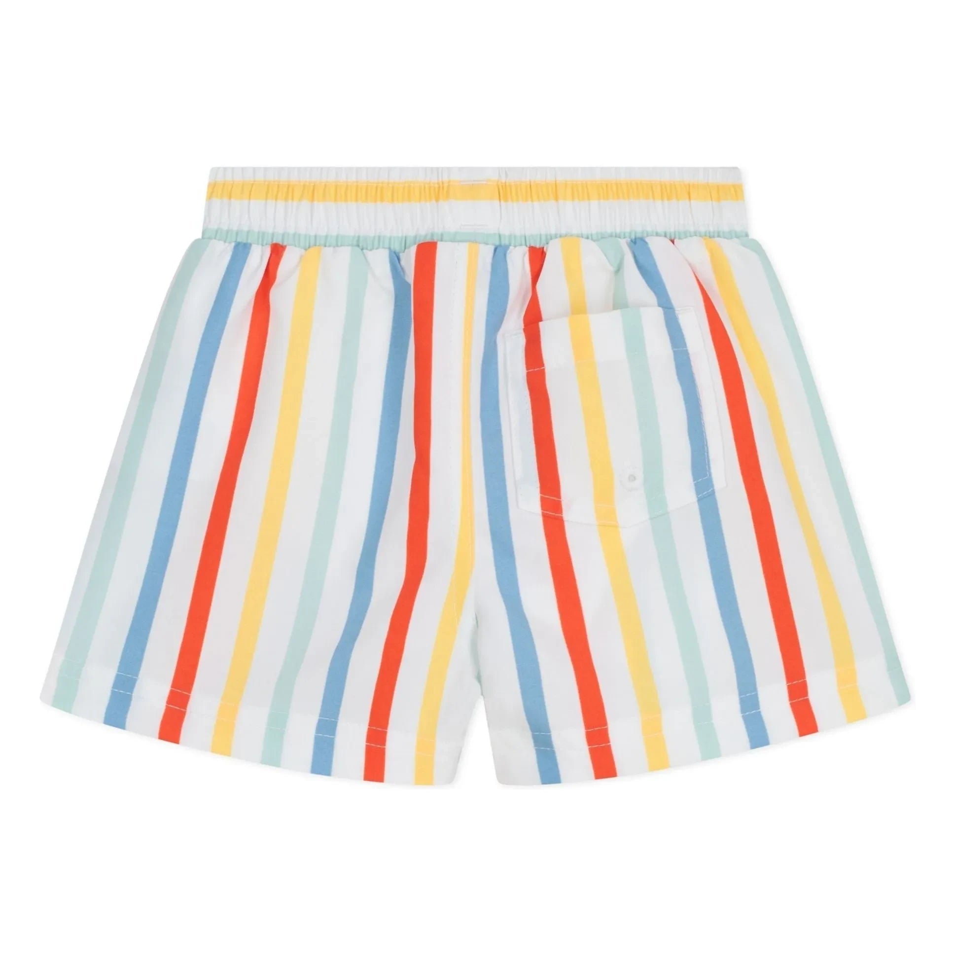 Petit Bateau - Baby Striped Recycled Fiber Swim Shorts | White