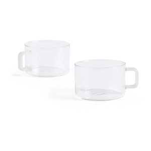 Hay - Brewed glass cups - 2-piece Set | White