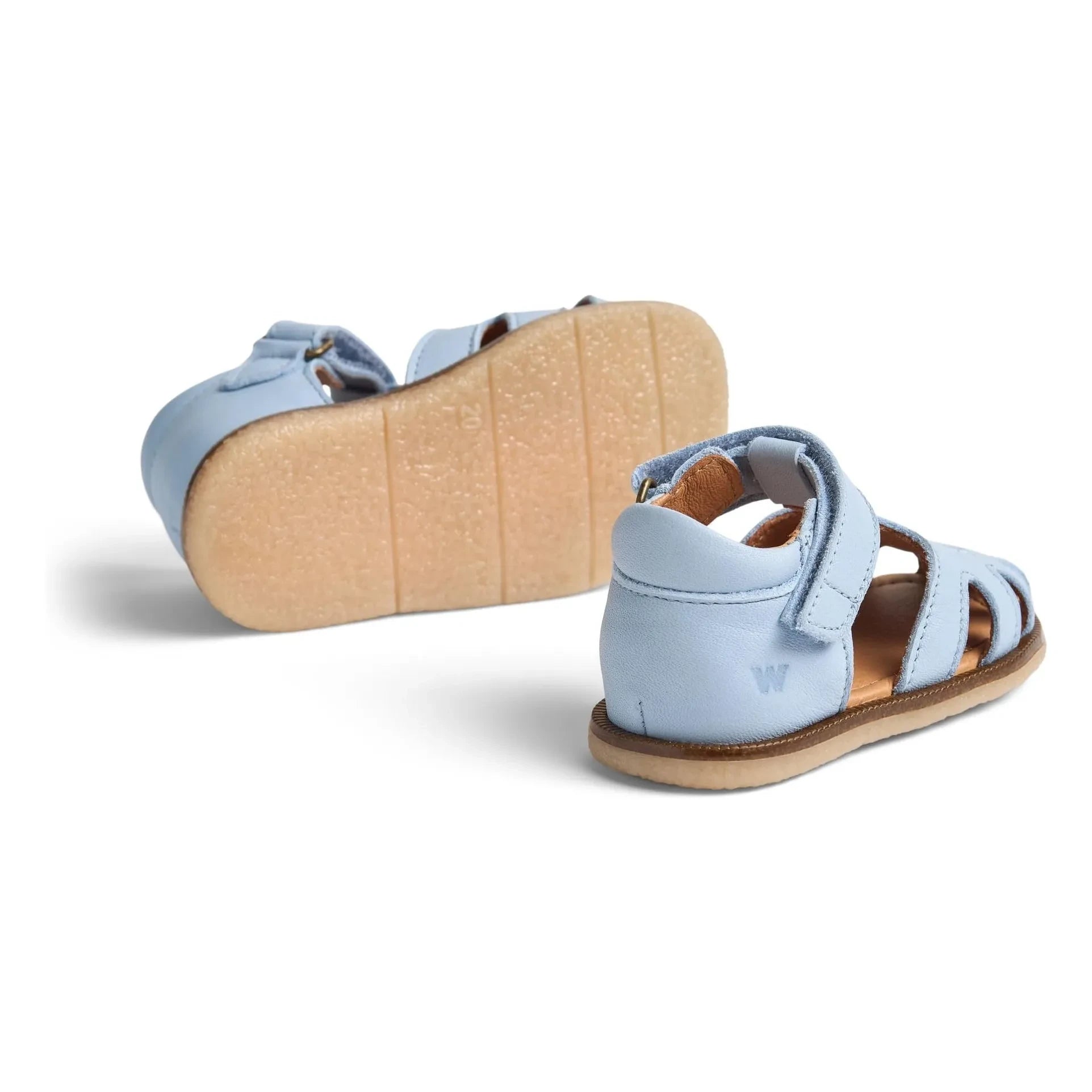 Wheat - Lowe Crab Leather Sandals | Light Blue