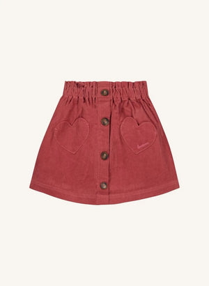 Bonton - Polka Kord Kadife Etek | Framboise