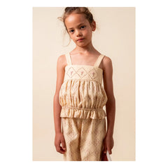 birinit - Castelflorite embroidered upper Organic cotton | Honey