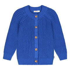 Yuki - Organic Cotton Raglan Cardigan | Electric Blue