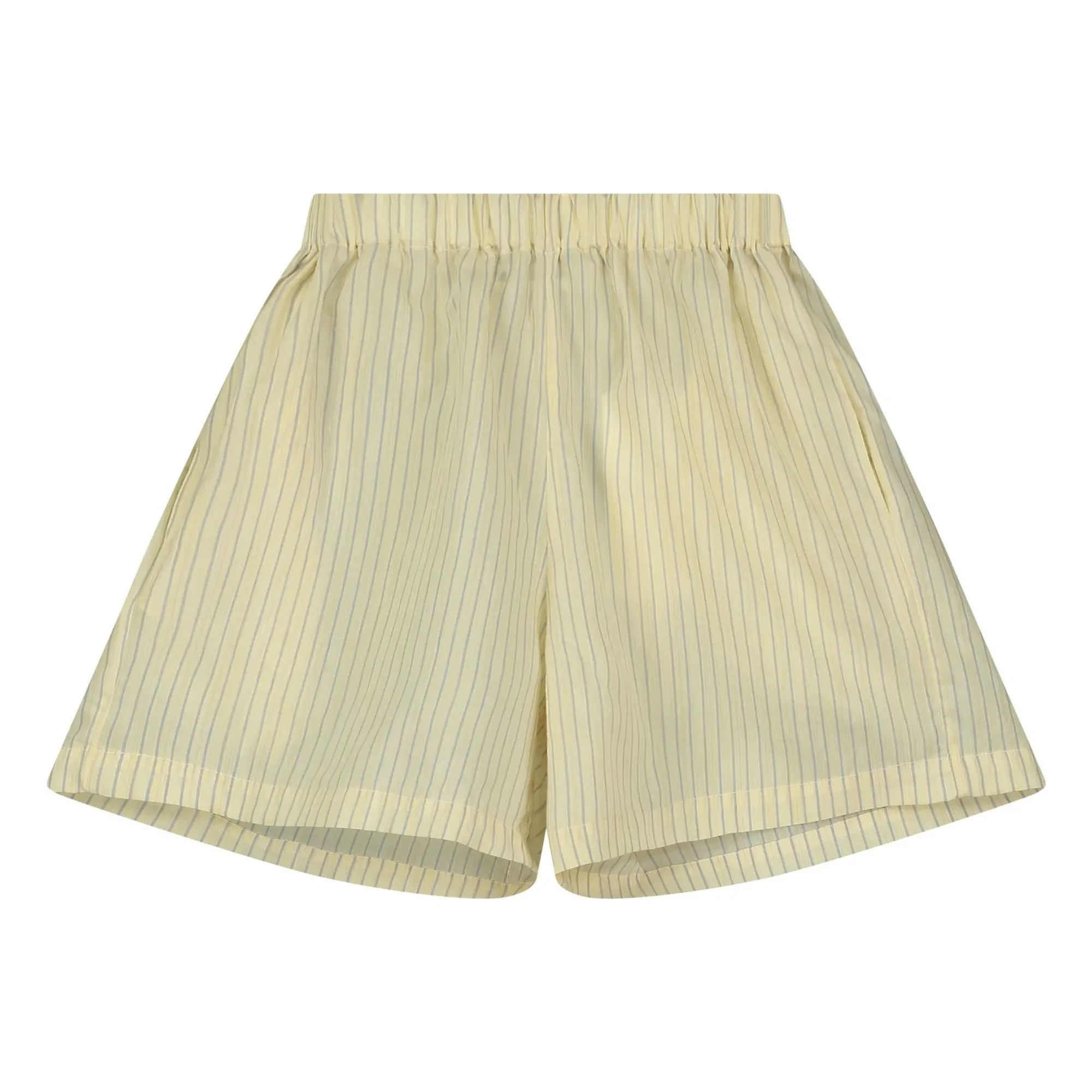 Tangerine - Striped Wide Waist Shorts | Pale yellow