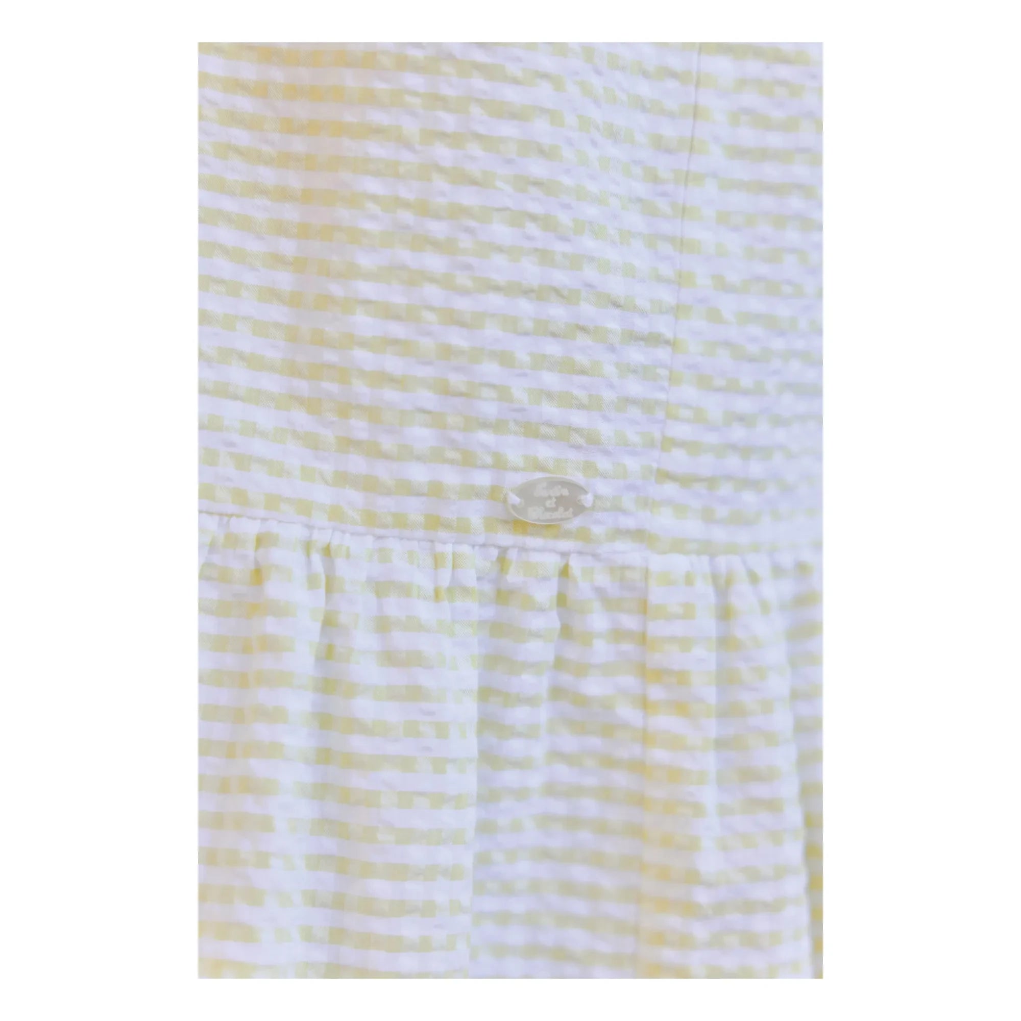 Tartine et Chocolat - Striped Embroidered Strapless Dress | Yellow