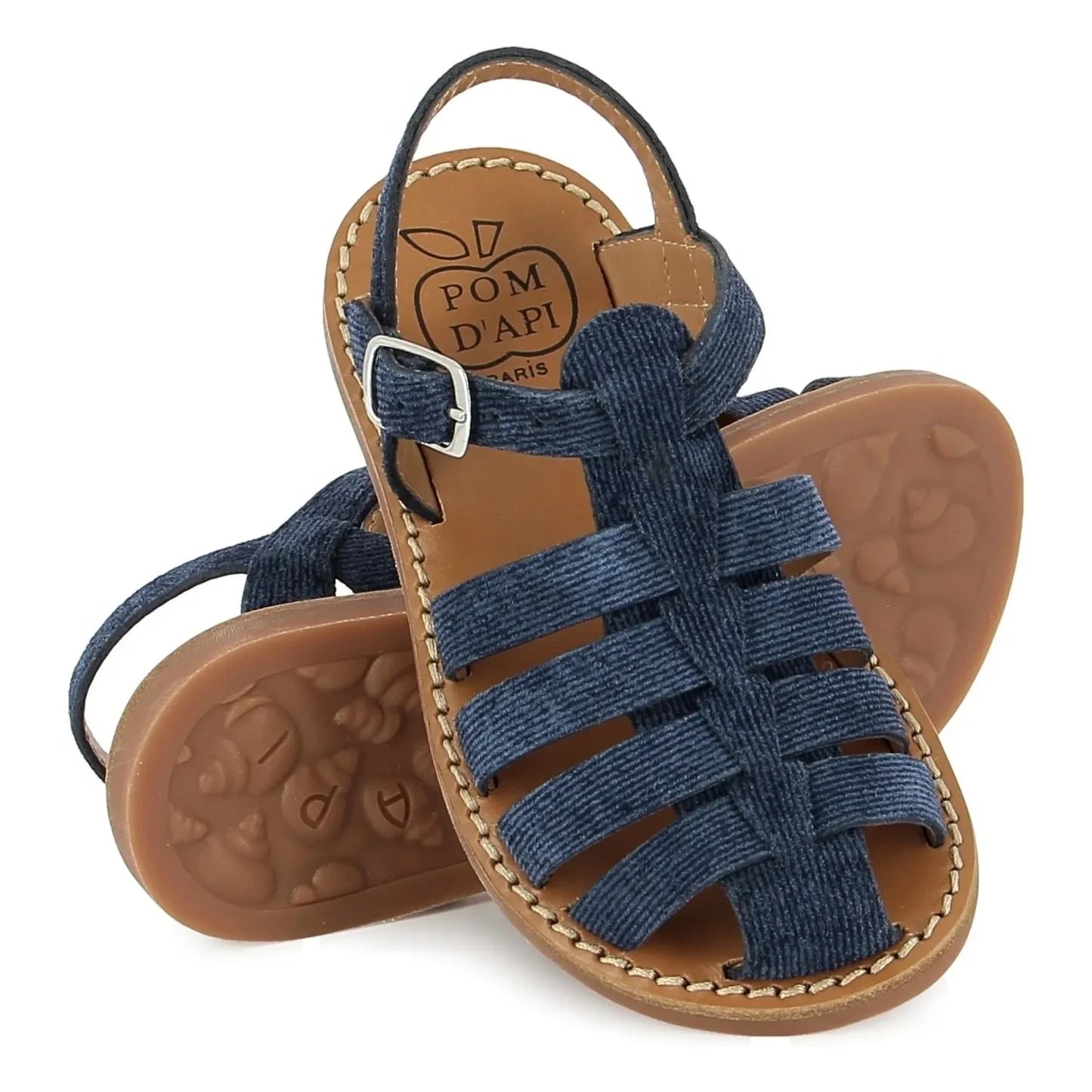 Pom d'Api - Sandal Beach-Stitch Dad | Denim