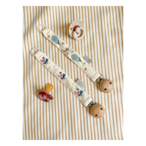 Cam Cam - Dreamland Embroidered Pacifier Clip | Light Blue