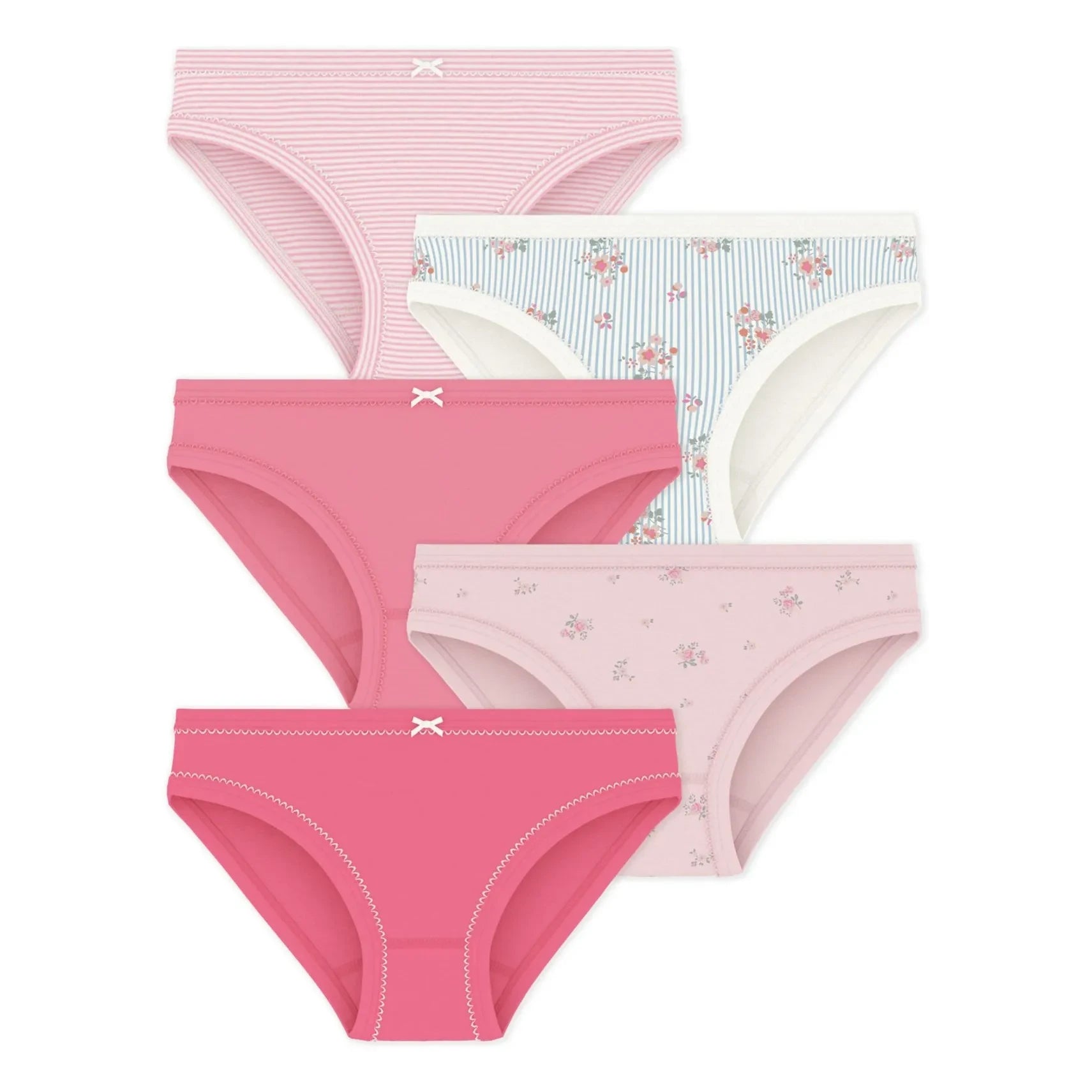 Petit Bateau - Batch 5 Floral Underwear | Pink
