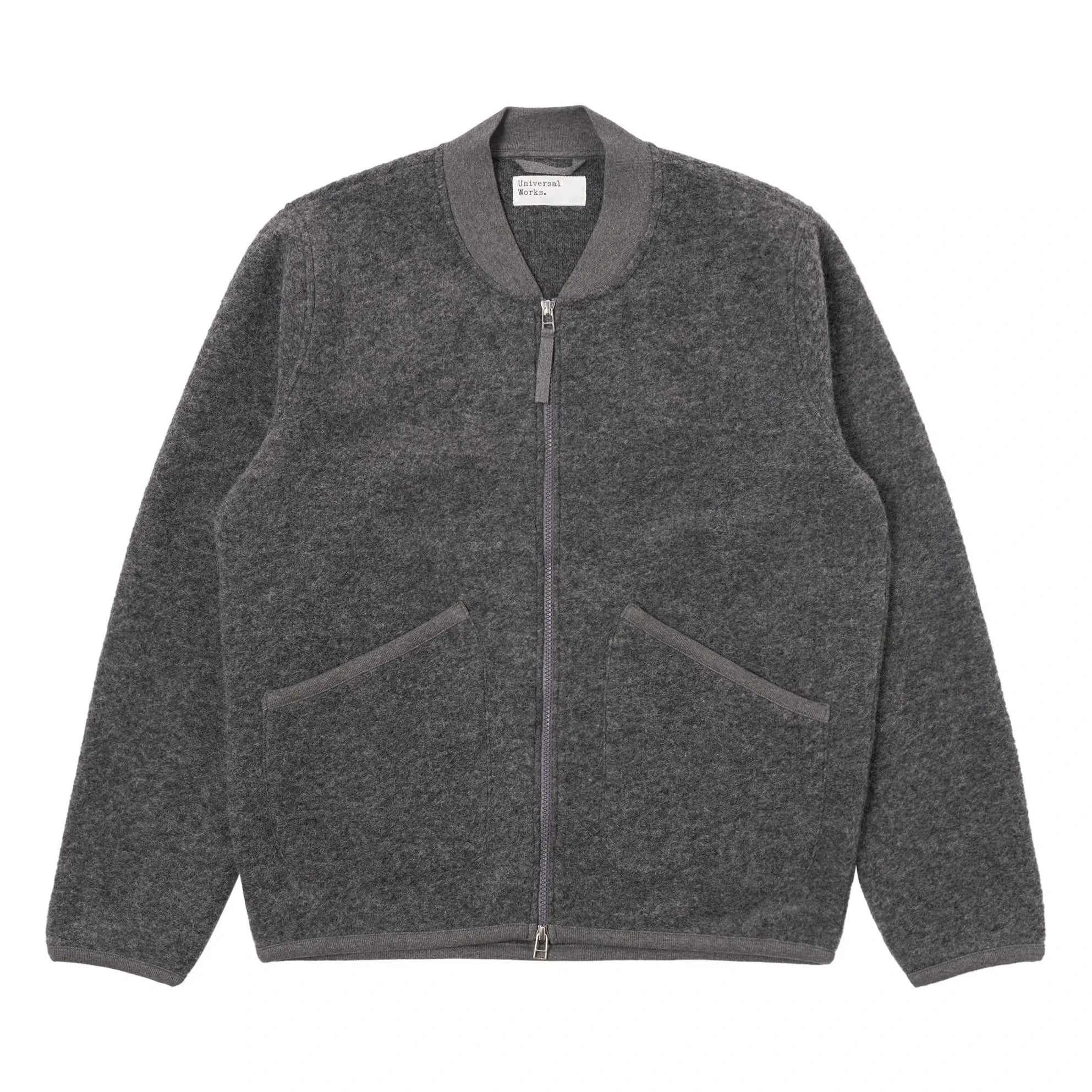 Universal Works - Yün Fermuarlı Bomber Ceket | Gri