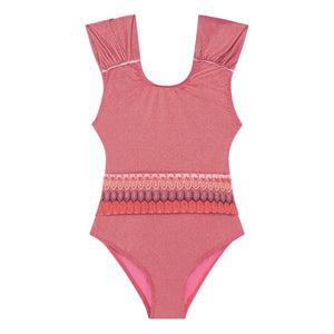 Lison Paris - Dolce Vita Metallic One-Piece Swimsuit | Pink