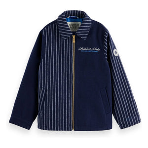 Scotch & Soda - Striped Coach Jacket | Navy Blue