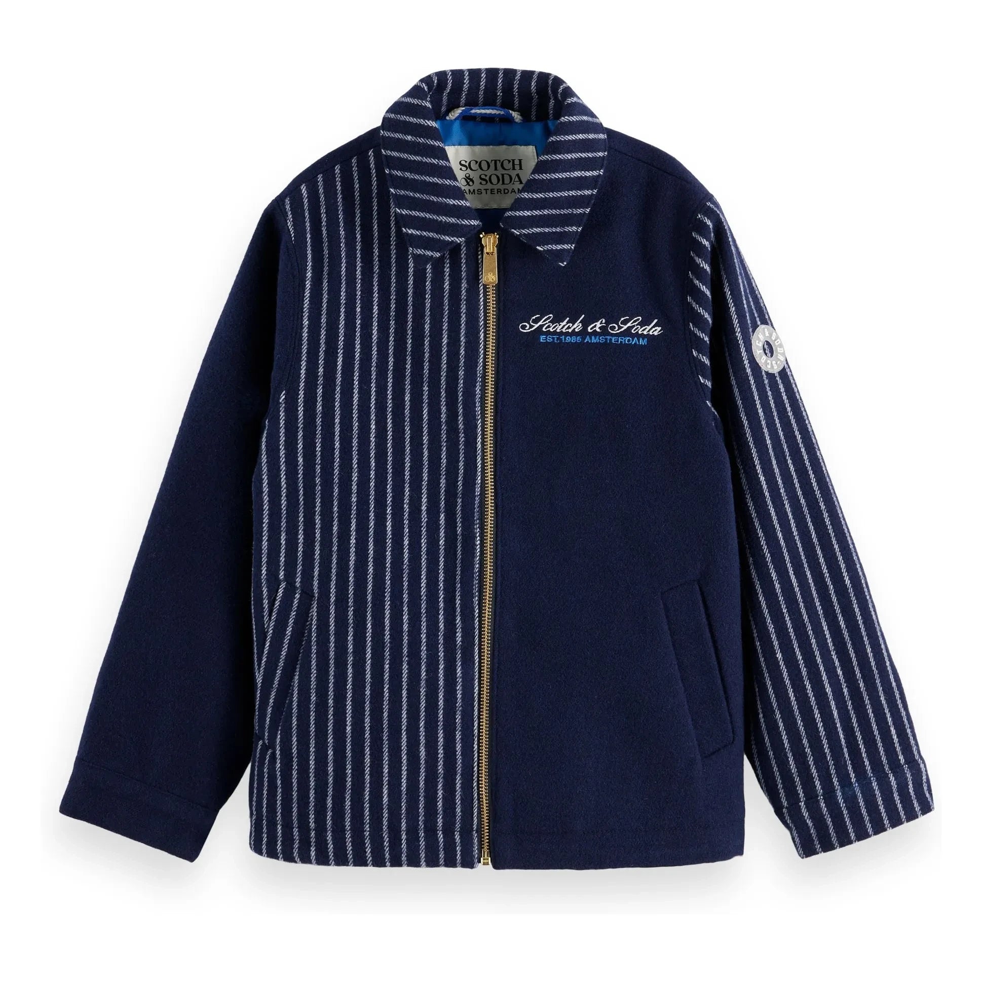 Scotch & Soda - Striped Coach Jacket | Navy Blue