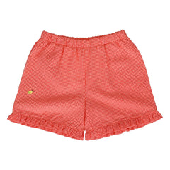 Sticky Lemon - Ruffled and Checked Lemon Shorts | Coral