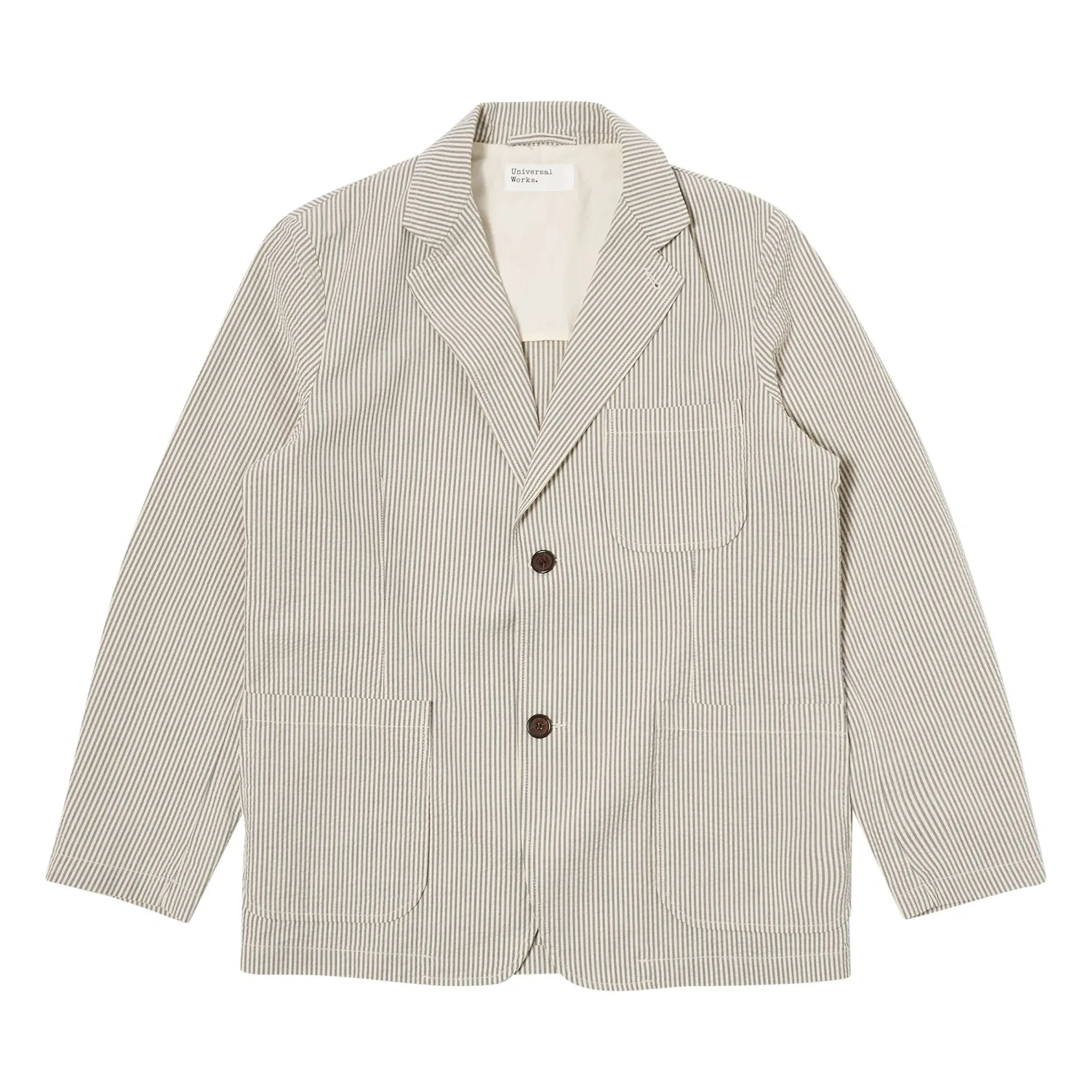 Universal Works - Striped Derby Jacket | Gray