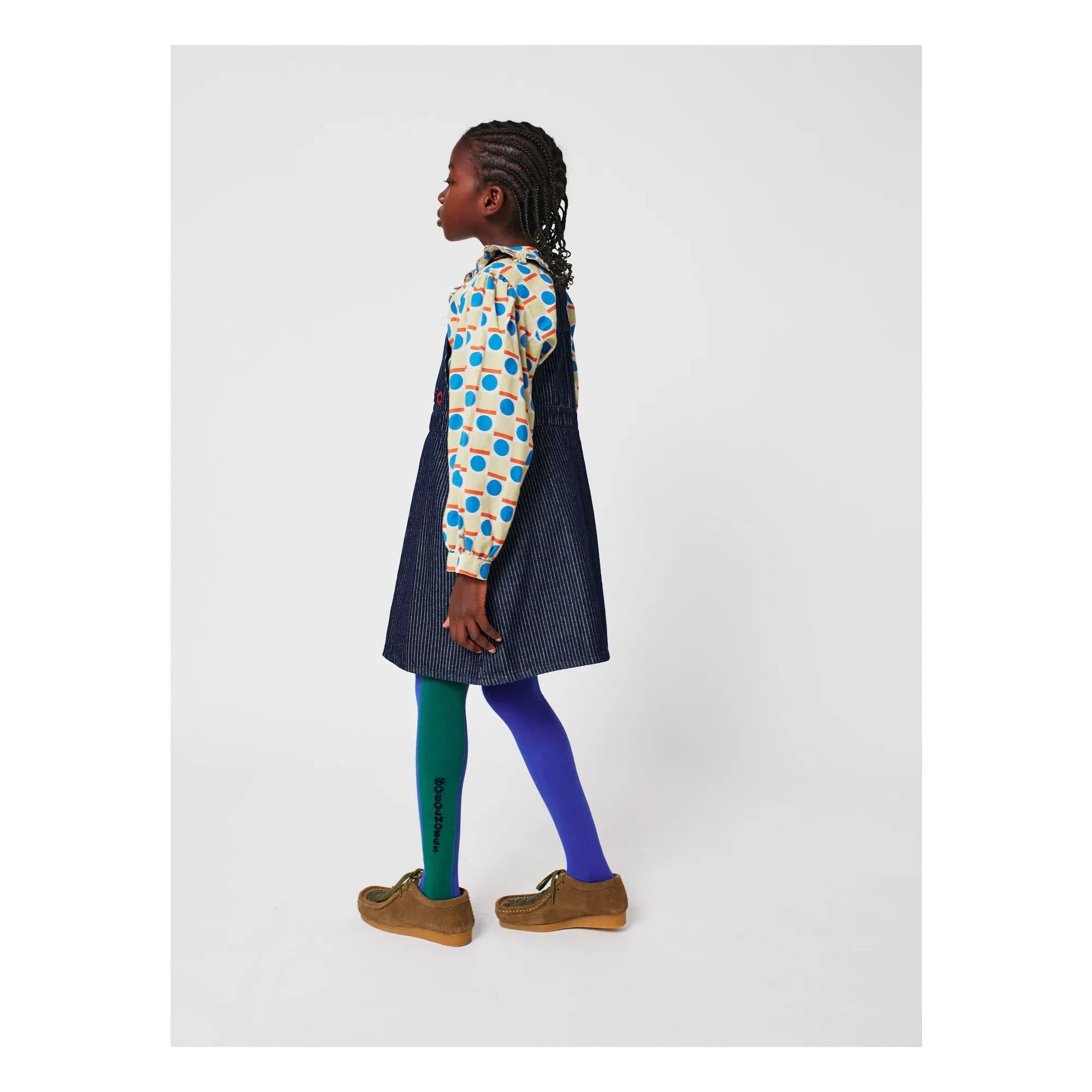 Bobo Choses - Bobo Color Block Organic Cotton Tights | Blue