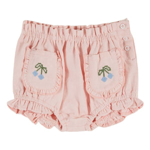 Emile et Ida - Embroidered Ruffled Bloomer | Light Pink