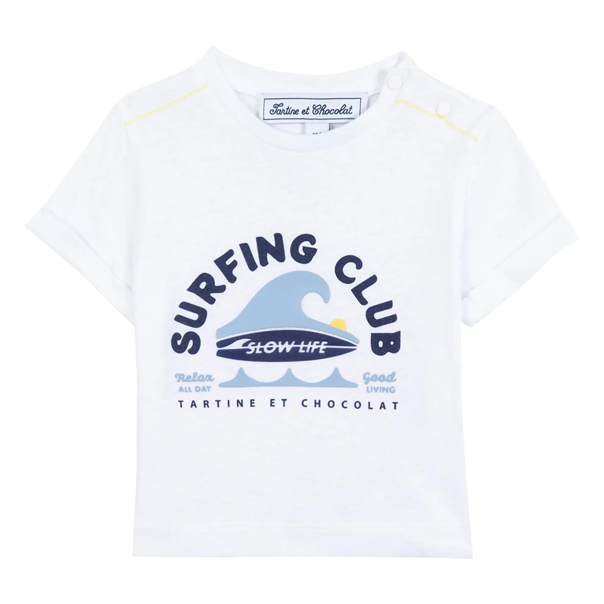 Tartine et Chocolat - Surfing Club Baby T-Shirt | White