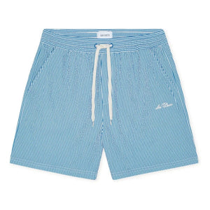 Les Deux - Stan Seersucker Striped Swim Shorts | Blue
